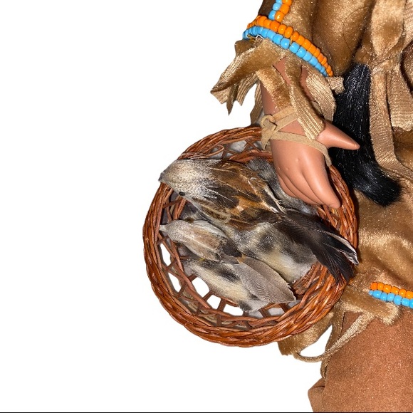 Authentic Hand Painted Native American Porcelain Doll - Picture 4 of 8